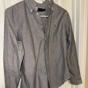Ralph Lauren Button Down Shirt Gray Oxford – Size Small